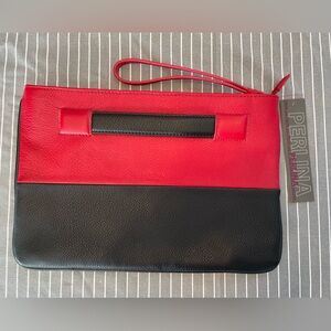 Perlina red and black Valentina clutch.  NWT